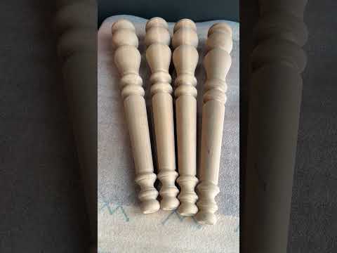 Меблеві ніжки і опори дерев'яні для столу точені H.680 D.100 / Високі - 8.2, видео 1