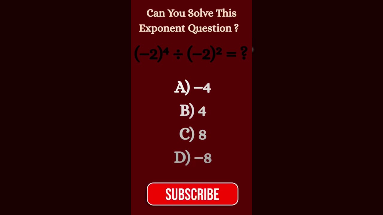 Can You Solve This Exponent Question? 🤔 |