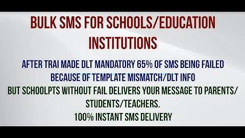 Send Bulk SMS for Schools After DLT New Rules| How to add Header ID and Template in SchoolPTS