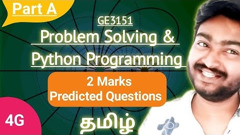 GE3151 Probleemoplossing en Python-programmering Belangrijke vragen van 2 punten voor semester ap...
