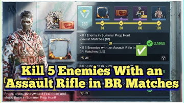 Call Of Duty Mobile Kill 5 Enemies With an Assault Rifle in BR Matches Task Complete