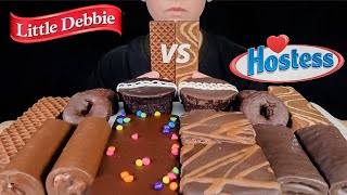 ASMR Little Debbies Vs Hostess Chocolate Snack Cakes *Cupcake, Donut, Peanut Butter Wafers, Brownies screenshot 4