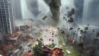 Florida USA destroyed in 2 minutes! Tornado blows away cars and homes in Tallahassee