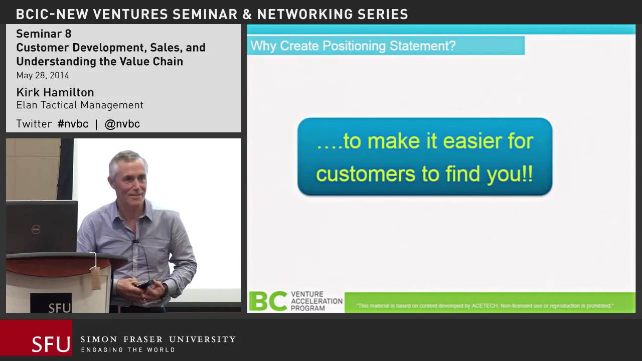 2014 Seminar 8: Sales, Customer Development, and the Value Chain