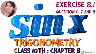 Trigonometry Class 10 CH 8 Ex 8.1 Q No. 6, 7, 8 NCERT Book Solution CBSE UP Board Fully Explained ✅ screenshot 5