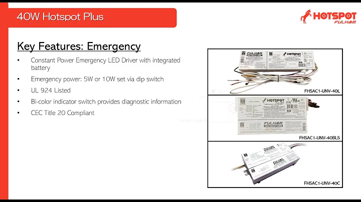 40W Normal + Emergency LED Drivers w/ Integrated Battery (HotSpot Plus)