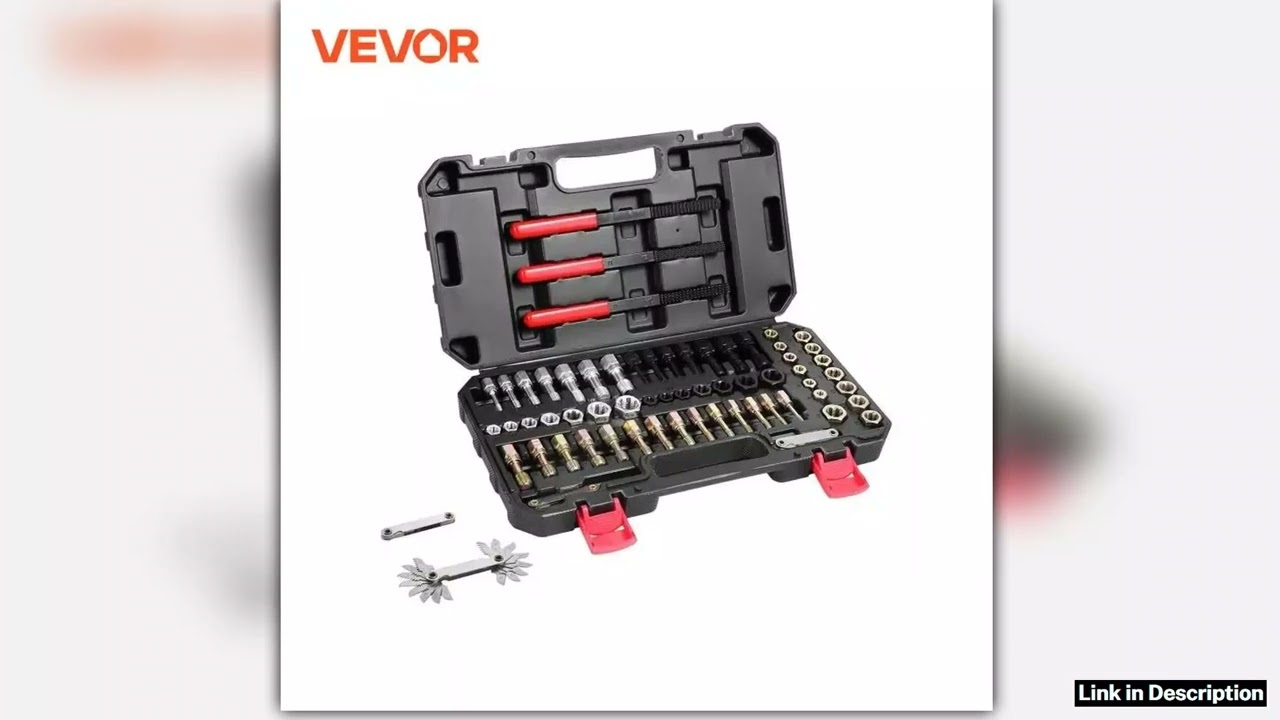 VEVOR Thread Chaser Set UNC UNF Metric Thread Restorer Tool Rethreading Tool Kit Heat Treated