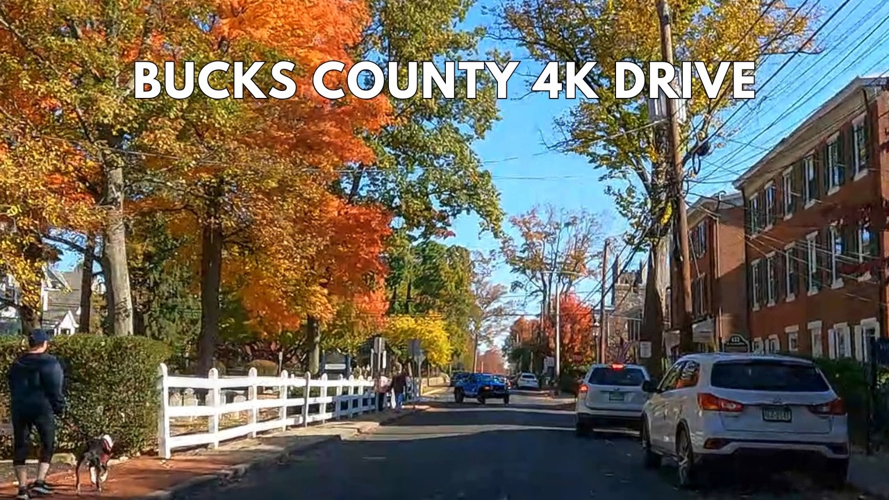 Doylestown Pennsylvania Scenic Fall Drive | Bucks County 4K Driving Tour