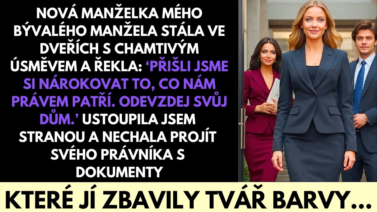 Bylo obyčejné čtvrteční ráno, když se u mých dveří objevila nová žena mého bývalého manžela. Stála tam s právníkem v závěsu a řekla: „Přišli jsme si pro to, co nám patří. Musíte nám dát ten dům."...
