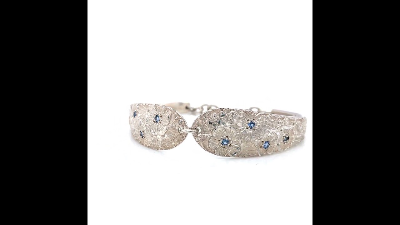Montana Yogo Sapphire Sterling Silver Bouquet Spoon Bracelet