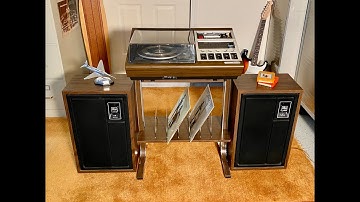 1979 Zenith "The Wedge" Stereo System Record Player with 8 Track, Model JR596W
