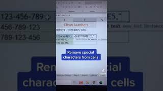 Full Clean numbers using substitute function #excel #exceltutorial Guide