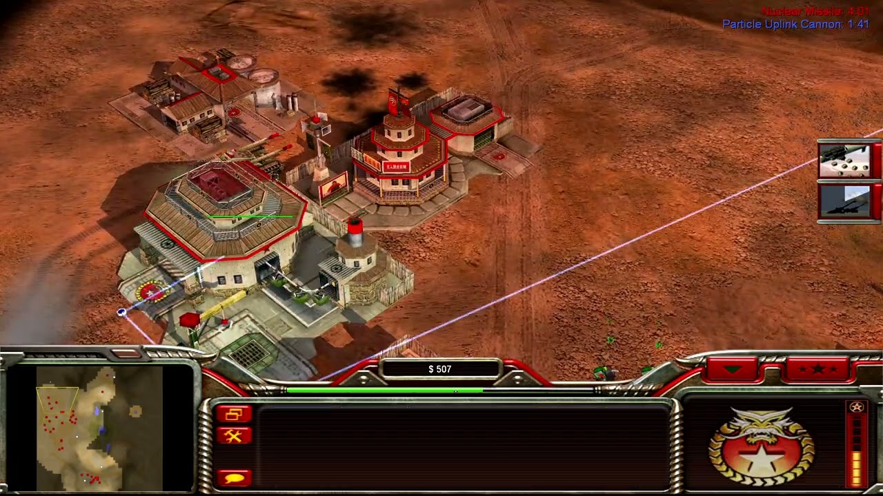 Command & Conquer: Generals, Scorchead Earth Map, China vs USA, Brutal Difficulty