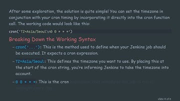How to Set Timezone in Jenkins Pipeline Triggers Using cron