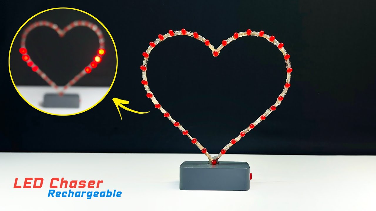 Make a Amazing LED Chaser Light Using NE555 IC & CD4017 IC ।। Rechargeable ￼।। Decoration Light