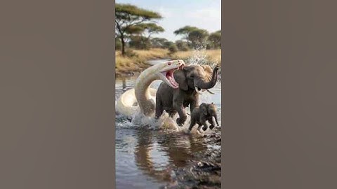Rare Elephant Saved From Albino Python by a Fisherman 🐘🐍