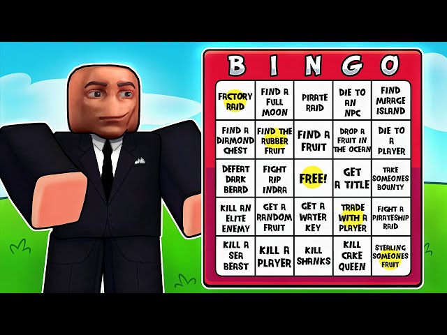 Blox fruits Bingo Card