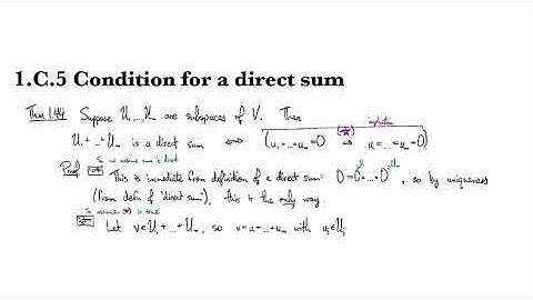 1.C.5 Condition for a direct sum