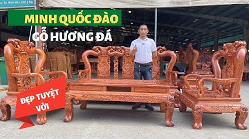 Bộ Minh Quốc Đào Gỗ Hương Đá TUYỆT ĐẸP cột 12 6 món | XUANBAC