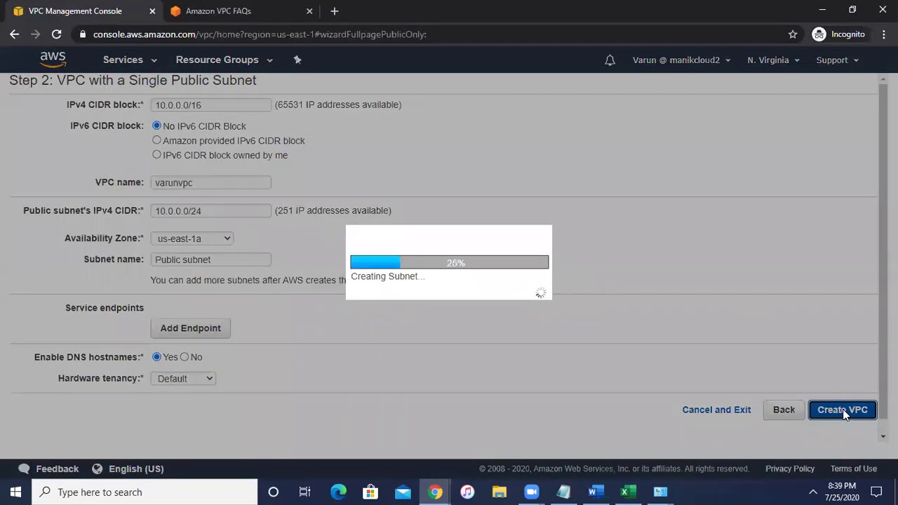 VPC Part 1: How to Create AWS VPC from first launch wizard - YouTube