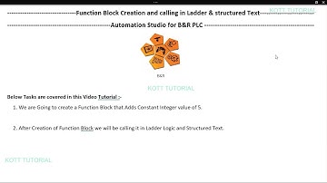 Automation studio B&R PLC programming PART 3- Creation Global Function Block & calling in Ladder/ST