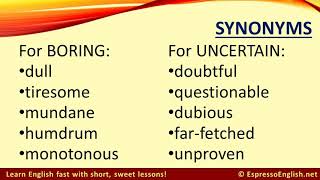 100 Synonyms to Expand Your English Vocabulary