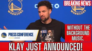 REPOSTING: Klay Thompson FINALLY SPEAKS ON HIS FUTURE with the Warriors WITHOUT THE BACKGROUND MUSIC