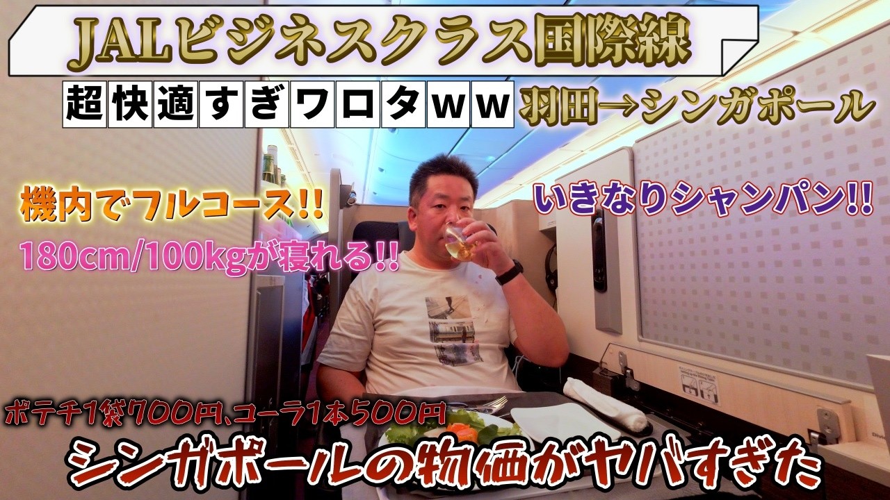 JALビジネスクラスが快適過ぎたけど、シンガポールの物価が高過ぎて辛すぎ旅vlog