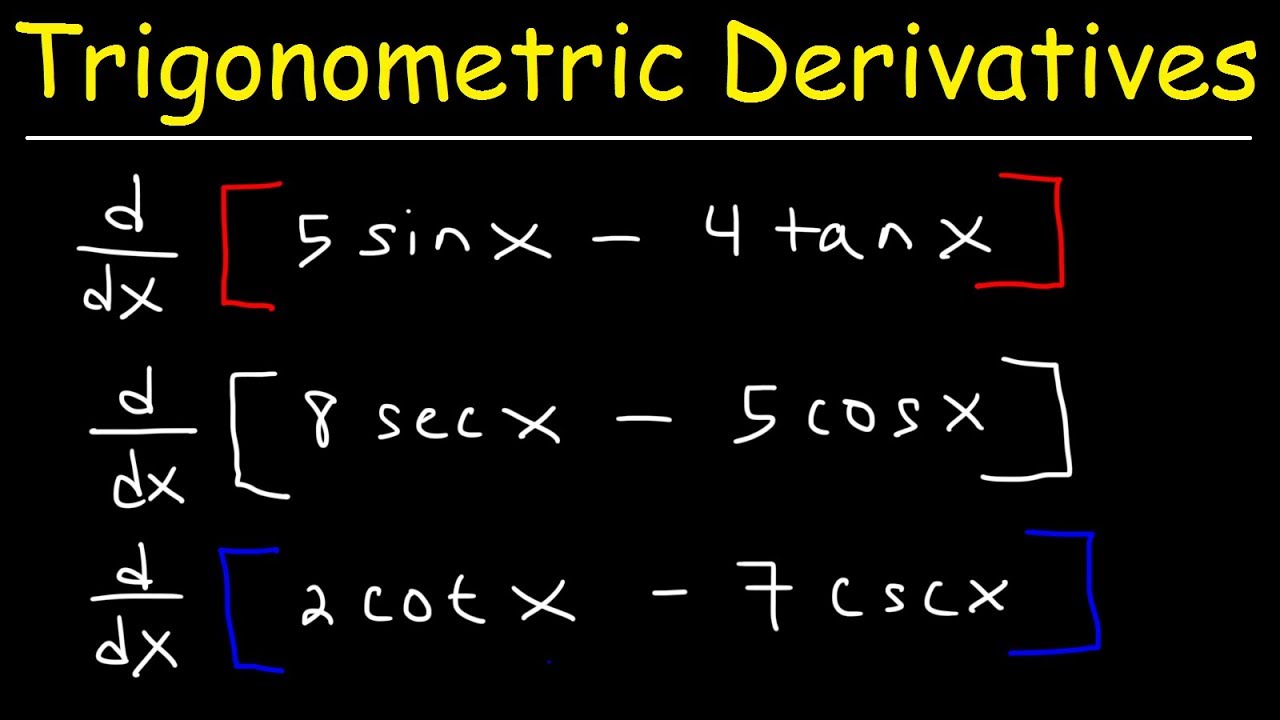 Derivatives of Trigonometric Functions | เนื้อหาที่เกี่ยวข้องdiff cotที่มีรายละเอียดมากที่สุดทั้งหมด