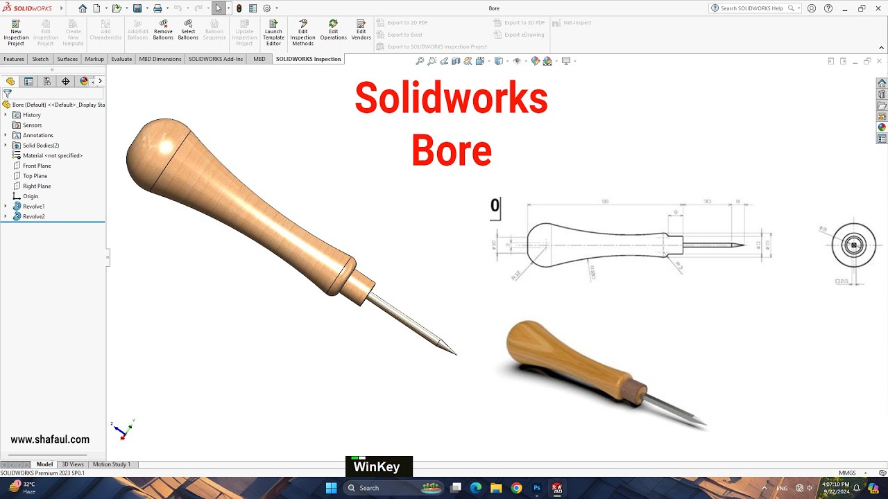Solidworks Handle Tutorial File with wooden handle Project design in solidworks bangal tutorial ...