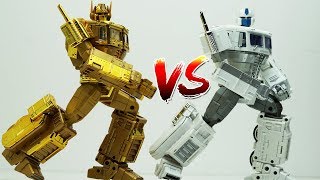 Transformers Stop motion - Optimus Prime vs Ultra Magnus Robot Dance MP-10 Convoy Golden Car Toys