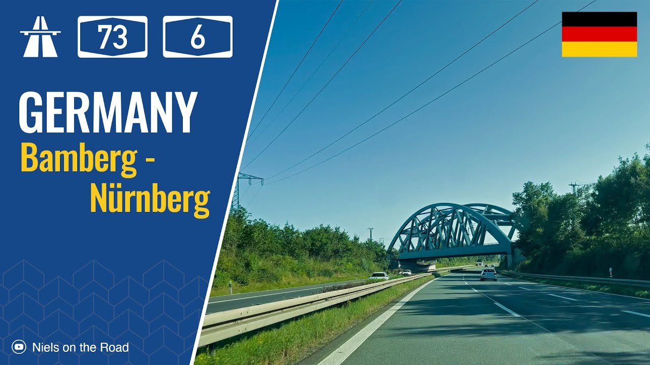 Driving in Germany: Autobahn A73 & A6 E50 from Bamberg to Schwabach via Nürnberg