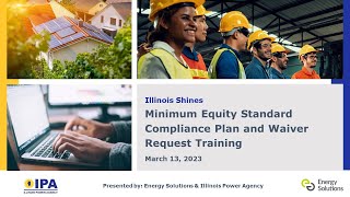 March 13, 2023 Minimum Equity Standard Compliance Plan and Waiver Request Training