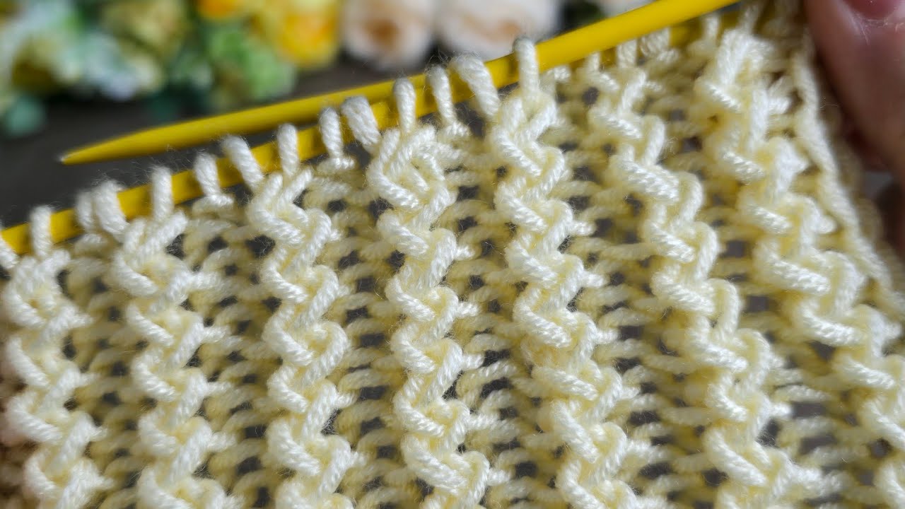 Простое вязание двумя спицами, онлайн-урок #вязаниекрючком #вязание