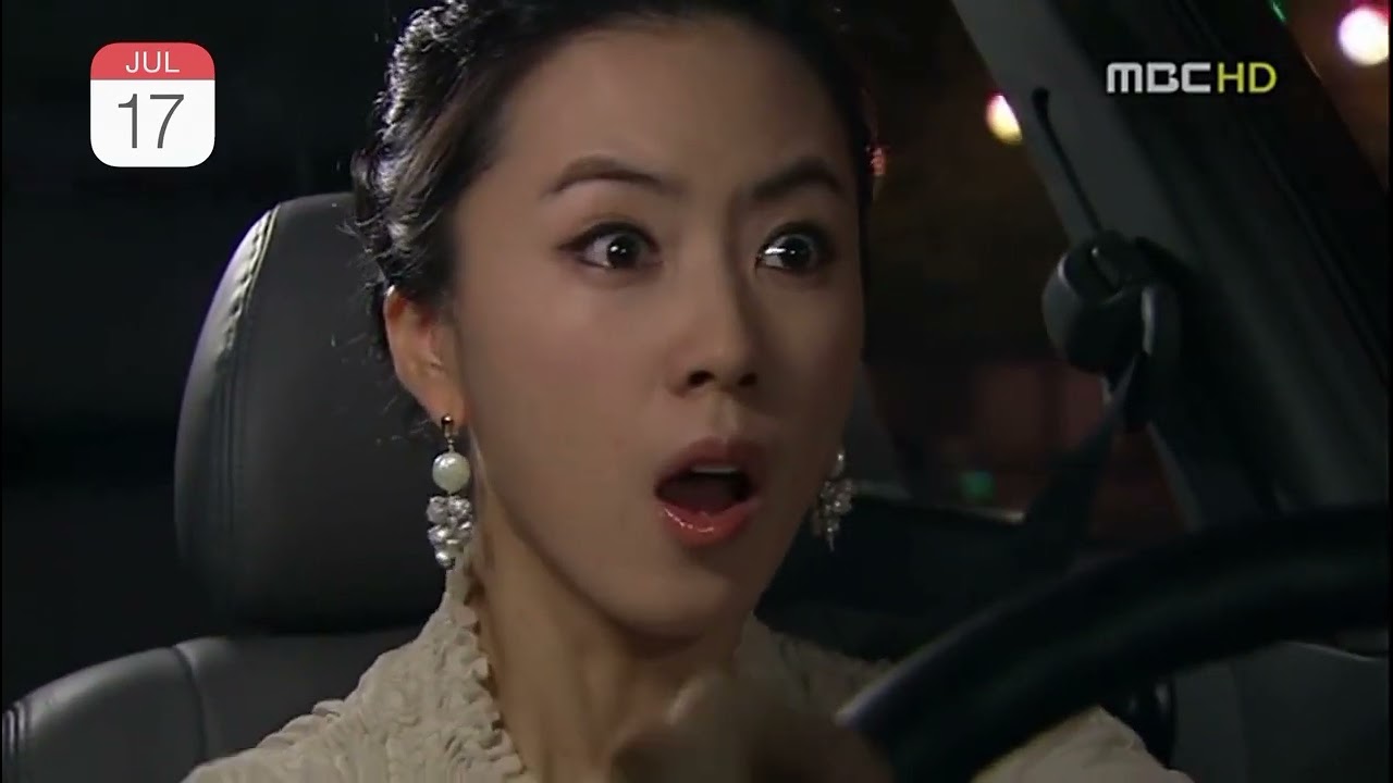 Korean girl fast driving pedal flooring