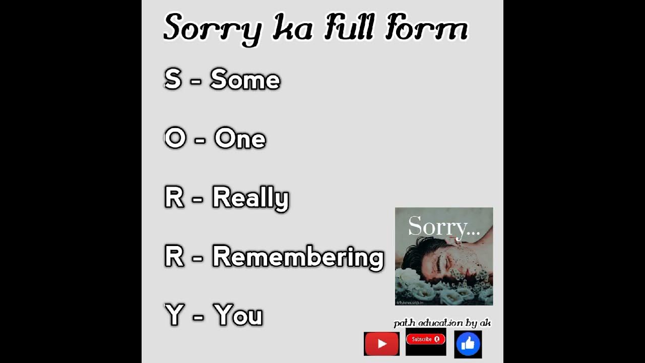 sorry-ka-full-form-youtube