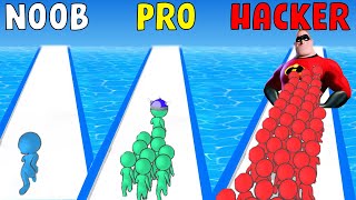NOOB vs PRO vs HACKER in Crowd Battle 3D | GameGuy screenshot 1