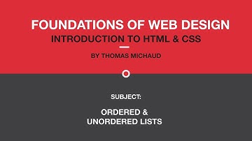 Ch02 - 02: HTML: Ordered and Unordered Lists