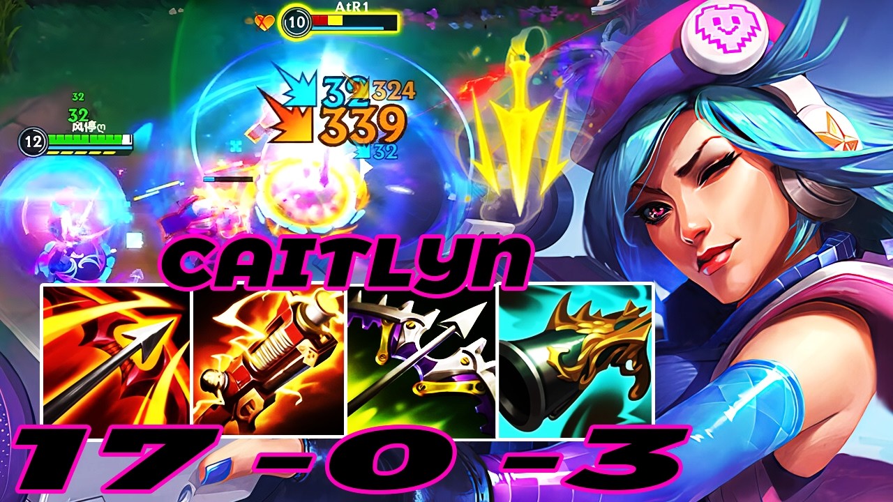 WILD RIFT CAITLYN ADC GAMEPLAY | 17 -0 -3 MVP | CAITLYN  BUILD RUNES