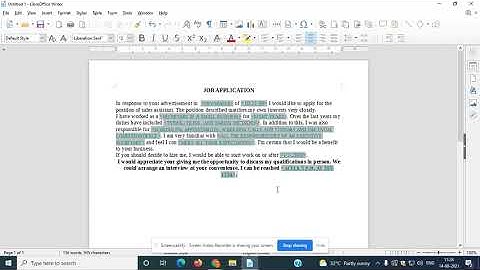 Create Covering Letter for Job Application using Auto Text in Writer Document
