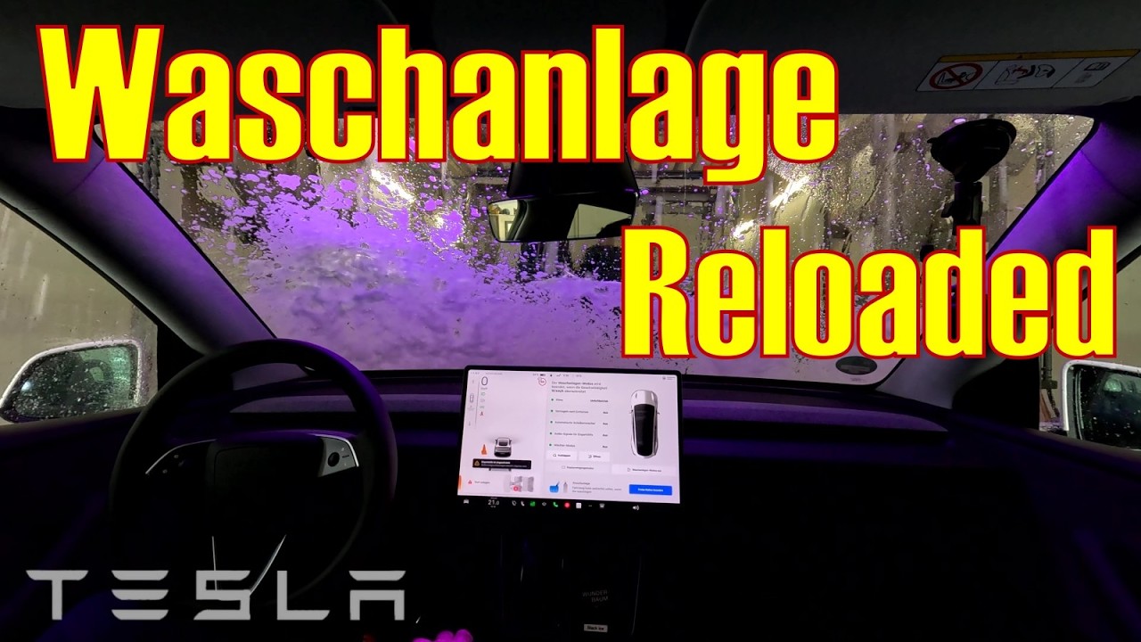 Tesla in der Waschanlage neuer Versuch - Waschanlagenmodus richtig einstellen