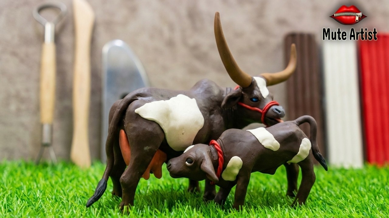 How To Make Cow And Calf With Clay Easy | Cow family making | Clay Modelling