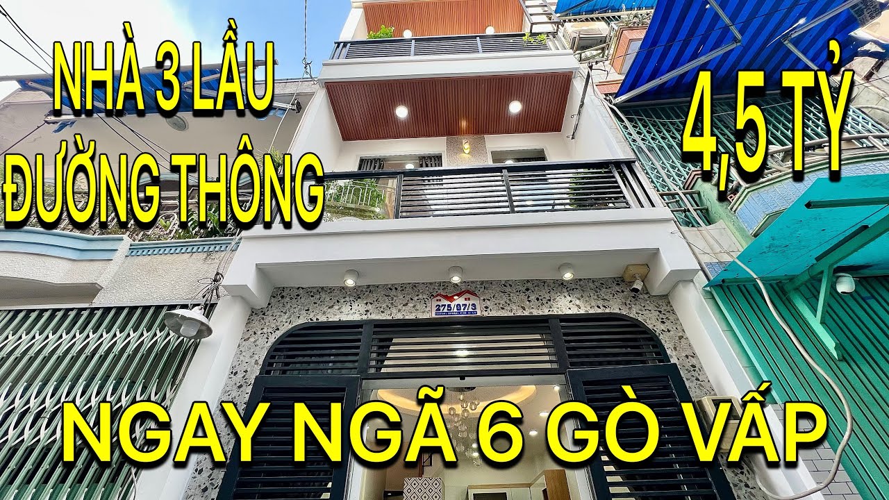 BÁN NHÀ GÒ VẤP 2594} Nhà 3 Lầu Đường Thông Quang Trung P,10 . Giá 4,5 TỶ