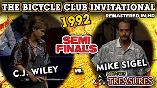 9BALL SEMIFINAL: C.J. WILEY vs Mike SIGEL  1992 BICYCLE CLUB INVITATIONAL