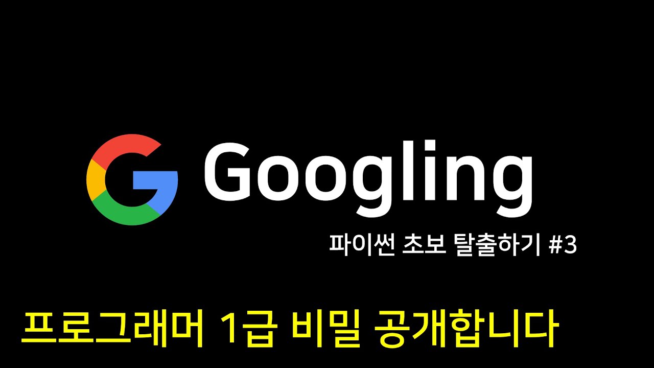 파이썬 초보 탈출하기 #3 | 구글링 Googling