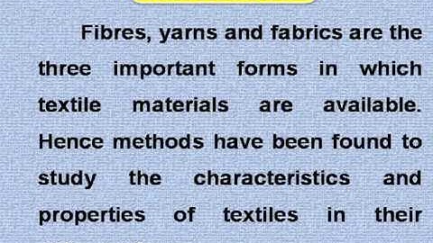Testing of Textile fibres and yarns: introduction eng
