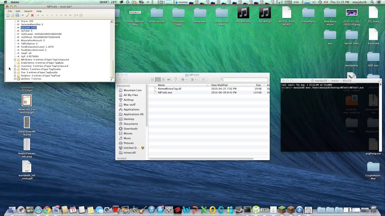 Minecraft Xp Editor Mac Pc 1 0 Working Nbtedit Mono Youtube