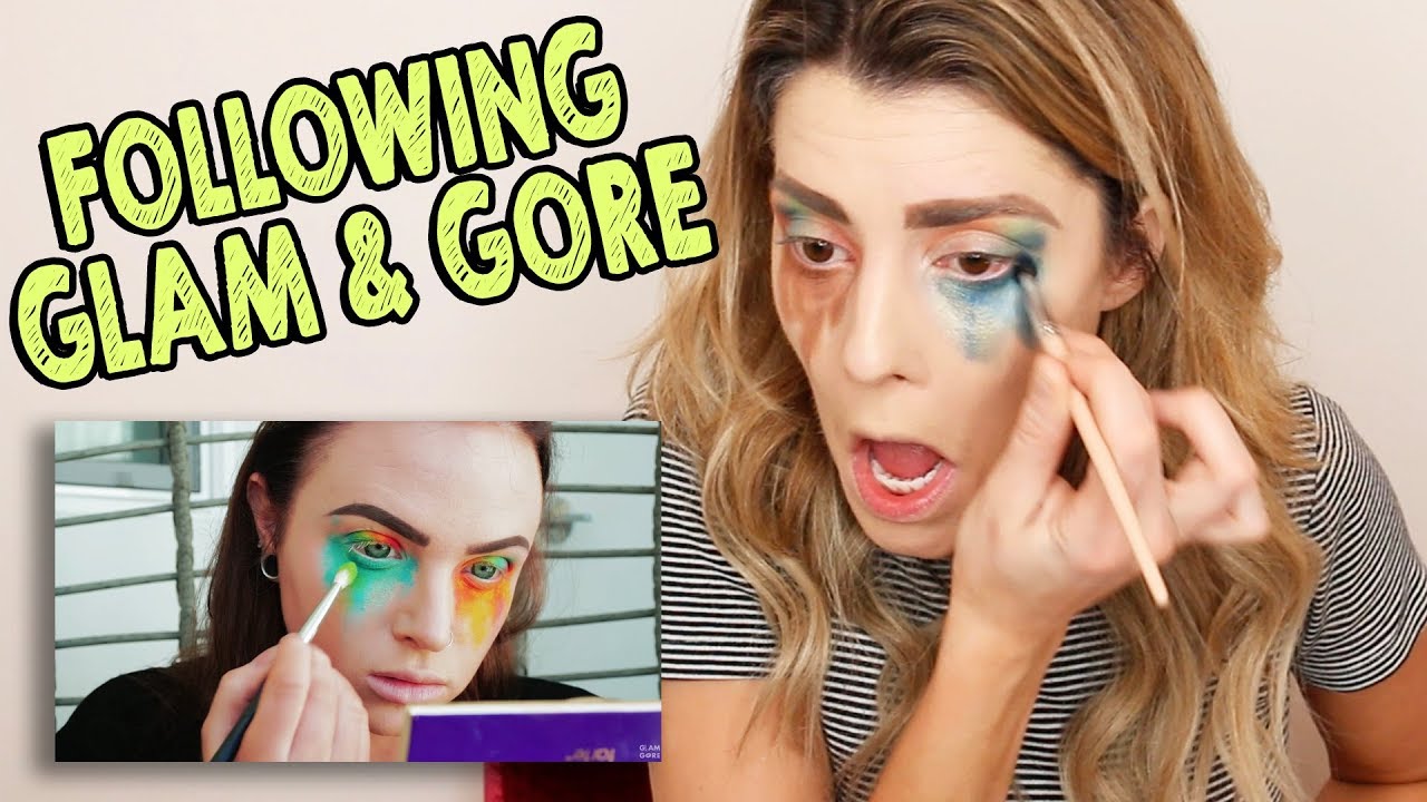 I TRIED FOLLOWING A GLAM GORE MAKEUP TUTORIAL Grace Helbig