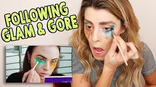 I TRIED FOLLOWING A GLAM & GORE MAKEUP TUTORIAL // Grace Helbig