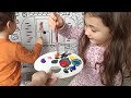 Eylül ve Poyraz Bebek Renkli Boyalarla Karton Ev Boyadılar | fun kids video